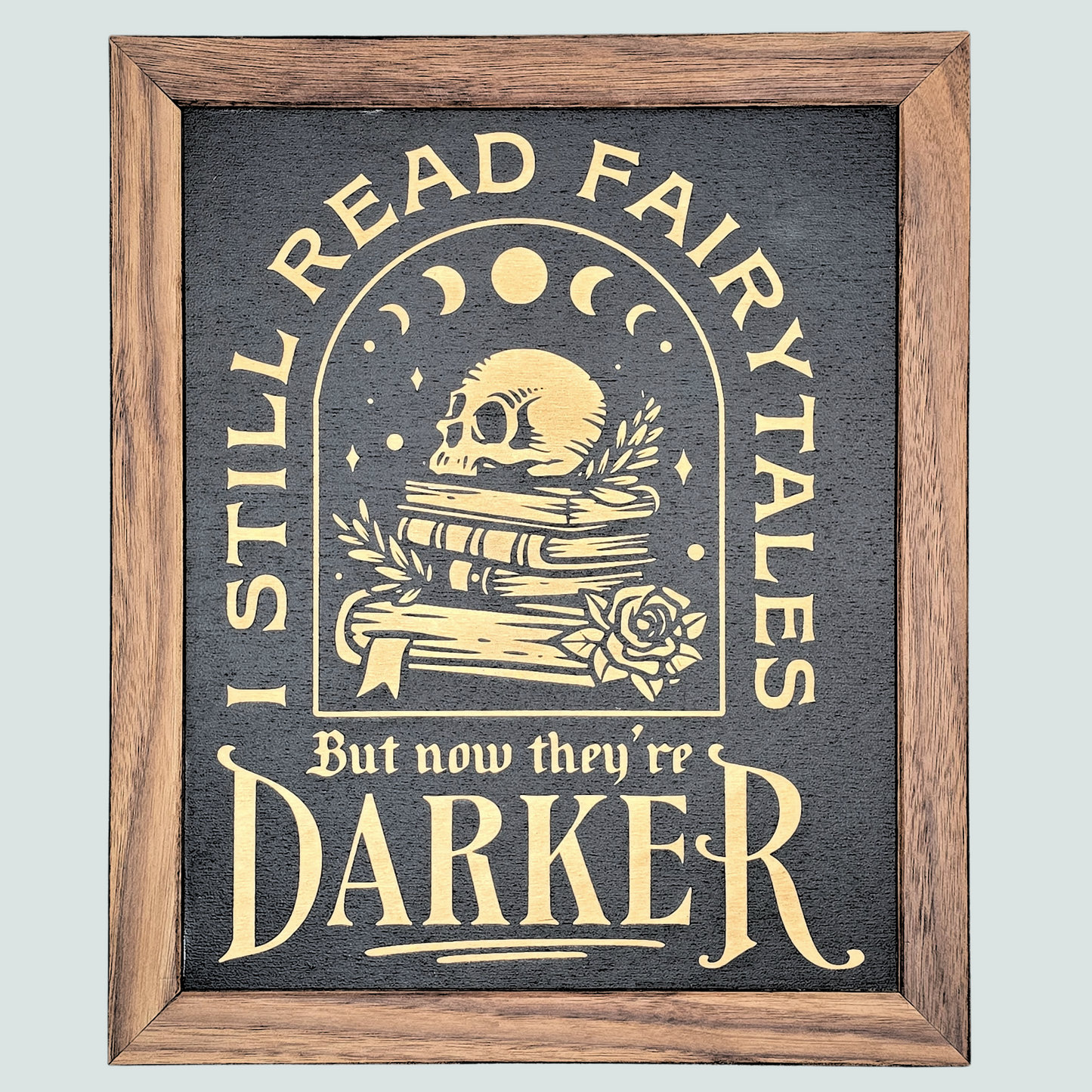 Darker Fairy Tale Wooden Wall Art – Gothic Book Lover Decor