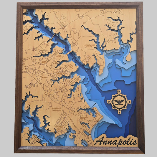 Bathymetric map of Annapolis MD. 