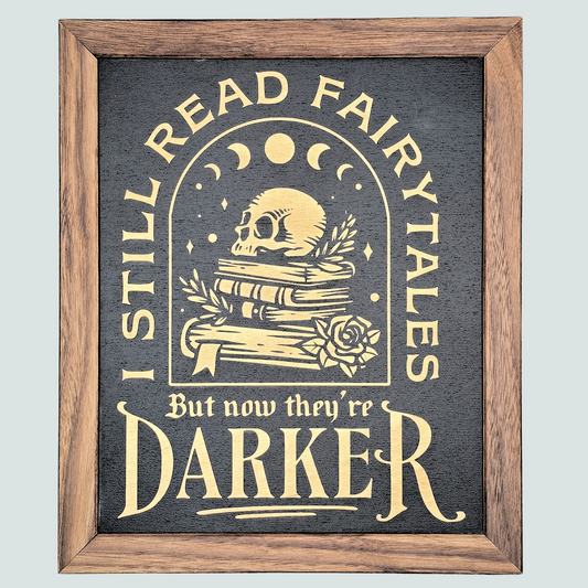 Darker Fairy Tale Wooden Wall Art – Gothic Book Lover Decor